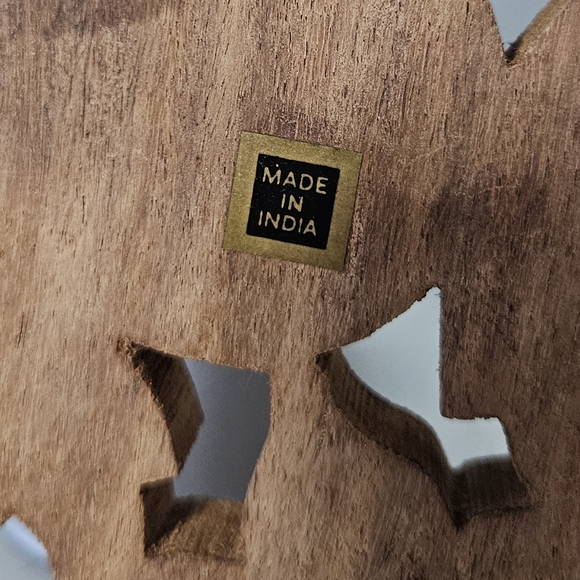 Indian Carved Wood Trivet - Picture 8 of 8